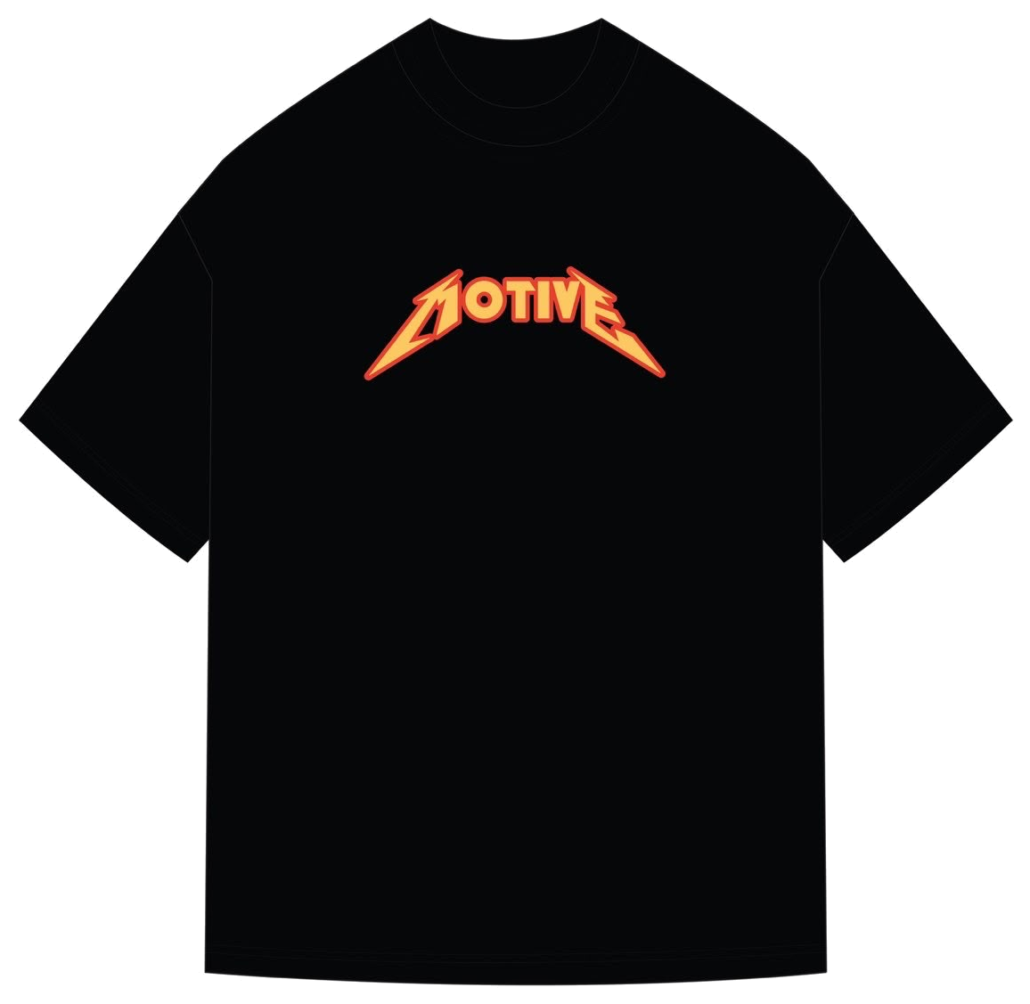 Logo side of the Motive Fiery Feet Glow in the Dark Tee